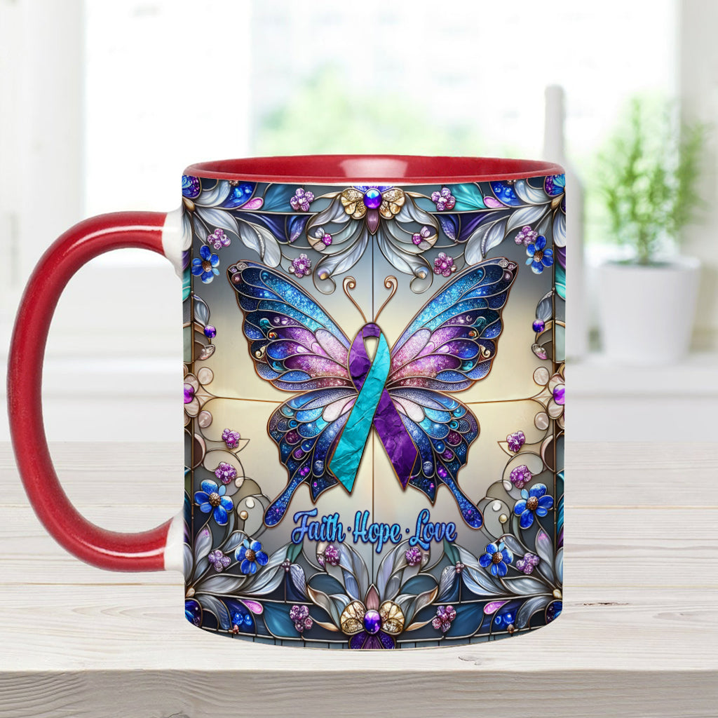 Faith Hope Love - Personalized Suicide Prevention Accent Mug