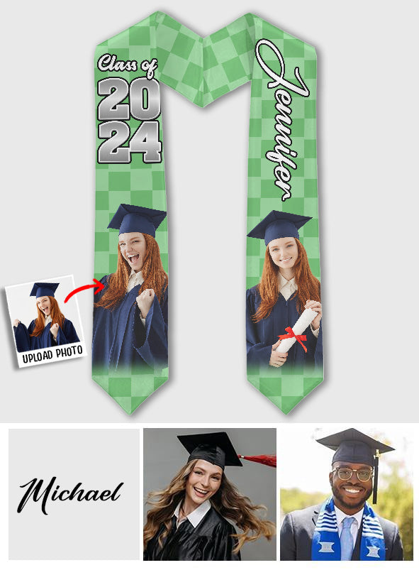 Photo Custom Graduation Stole Sash - Personalized Graduation Graduation Stole