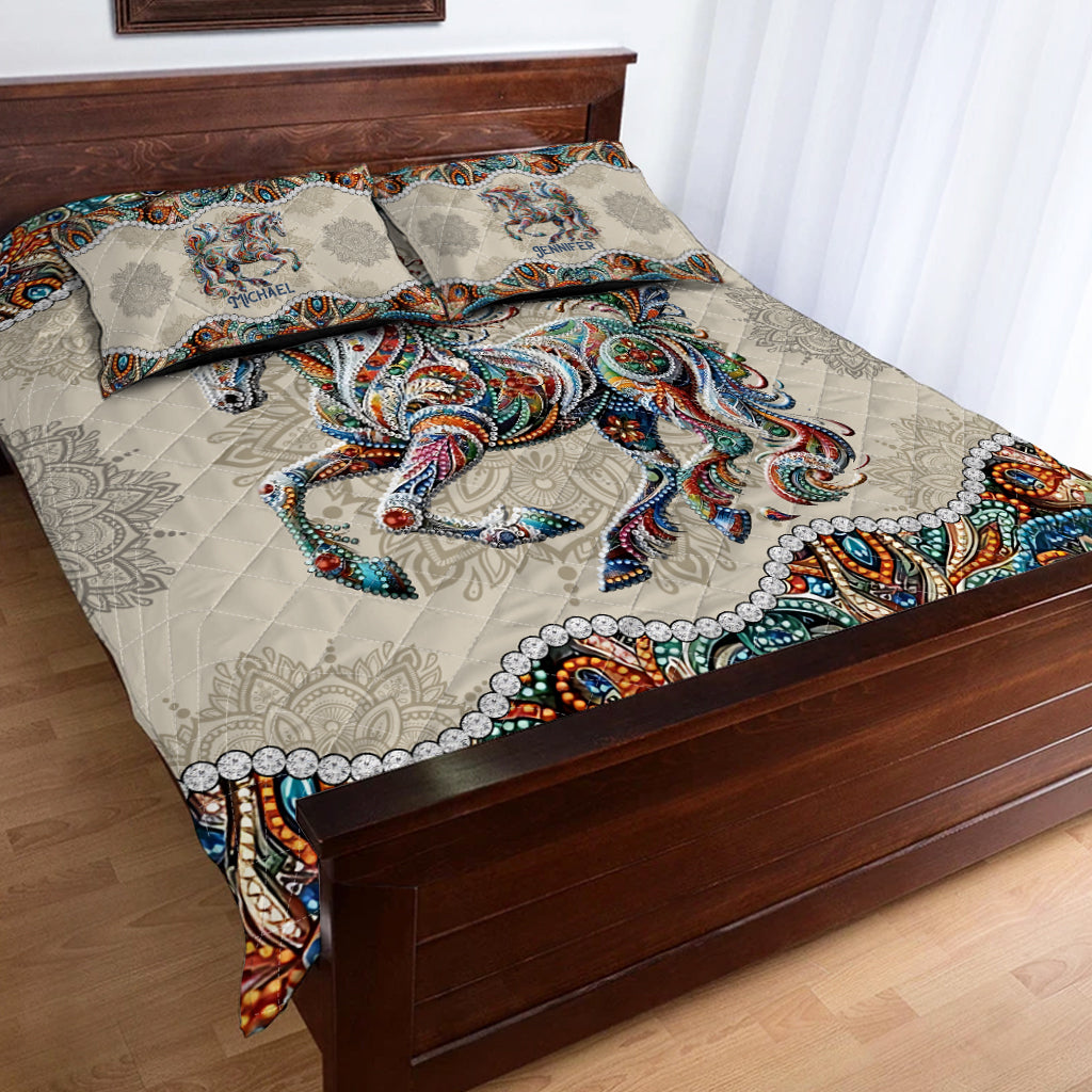 Beautiful Horse - Personalized Horse Quilt Set