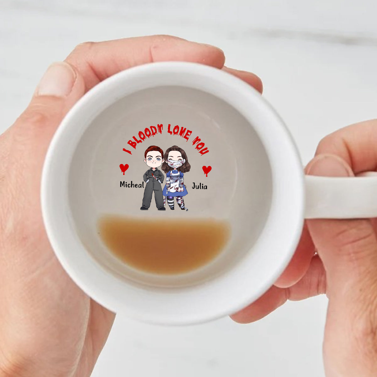 I Bloody Love You - Personalized Couple Hidden Message Mug