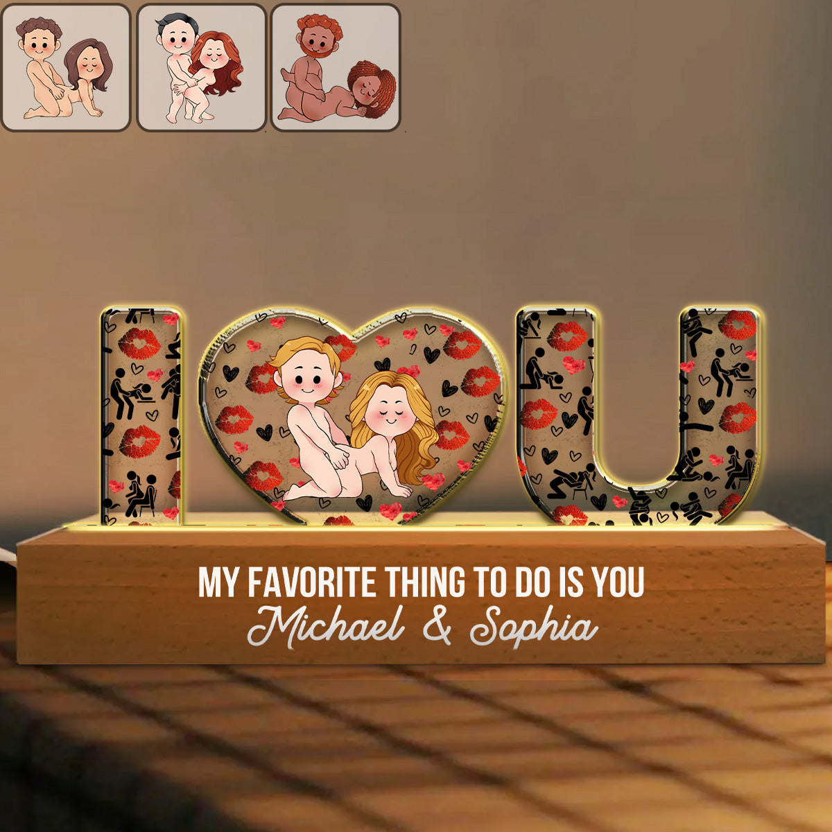 You Are My Favorite Thing To Do - Personalized Couple Custom LED Night Light