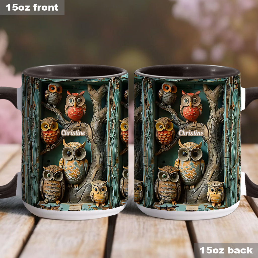 Just A Girl Who Loves Owls - Personalized Owl Accent Mug