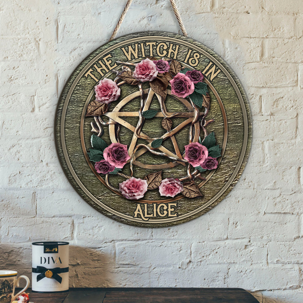 Mystical Witch Ancient Roses - Personalized Witch Custom Shaped Wood Sign