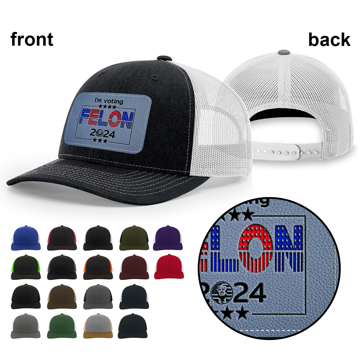 I'm Voting Felon - Personalized Leather Patch Hat
