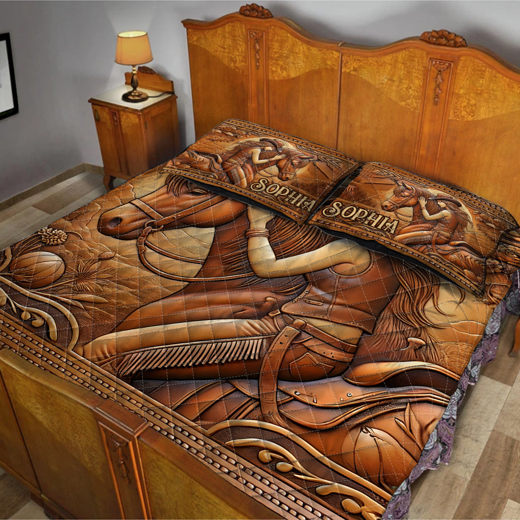 A Girl And Her Horse - Personalized Horse Quilt Set