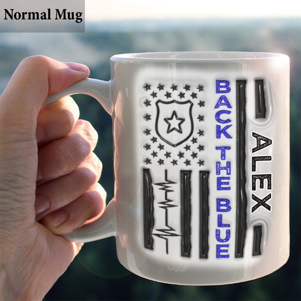 Police Officer Back The Blue Patriotic 4th July - Personalized Police Officer Mug