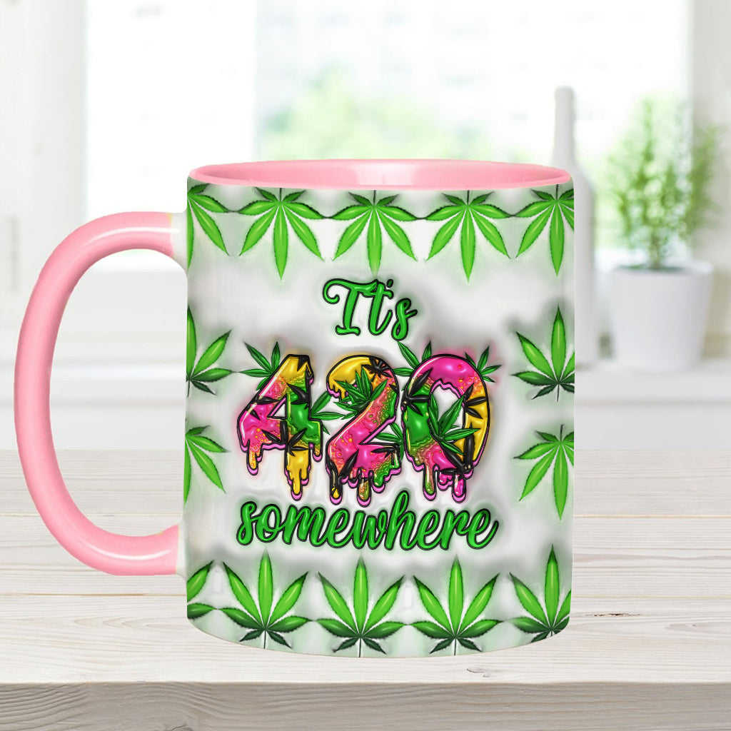 It's 420 Somewhere - Personalized Weed Accent Mug