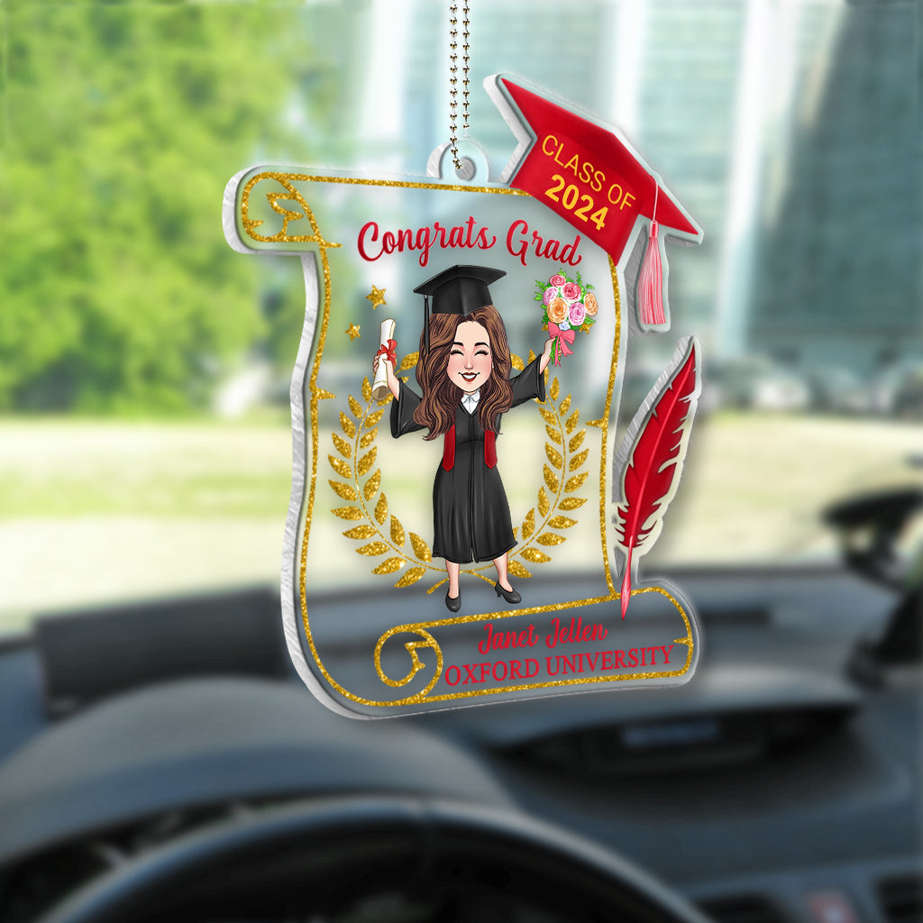 Congratulation Grad - Personalized Graduation Transparent Car Ornament