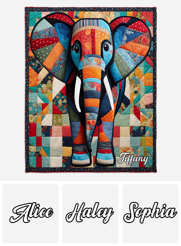 Beautiful Elephant - Personalized Elephant Blanket