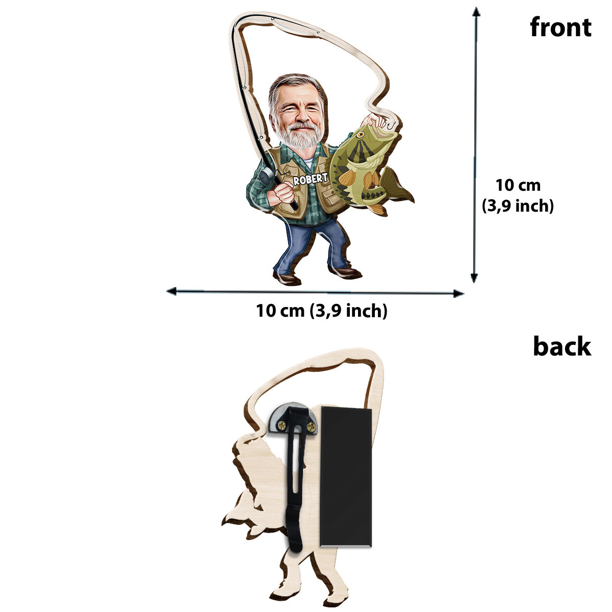 Keep It Reel - Personalized Fishing Shaped Car Visor Clip