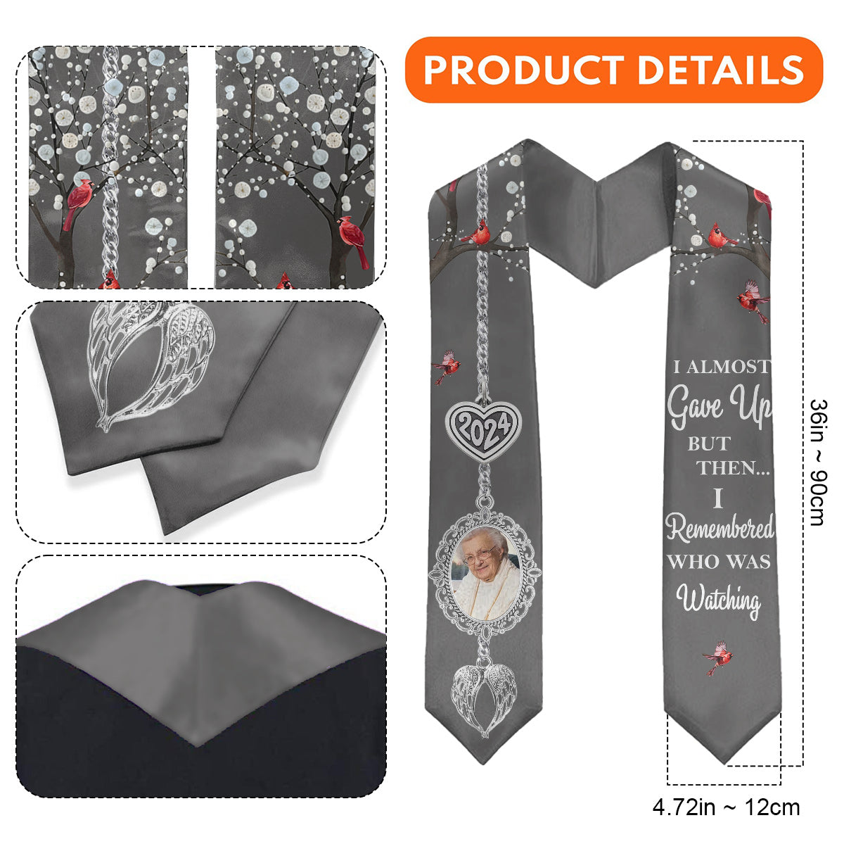 I Almost Gave Up But Then I Remembered Who Was Watching - Personalized Graduation Graduation Stole