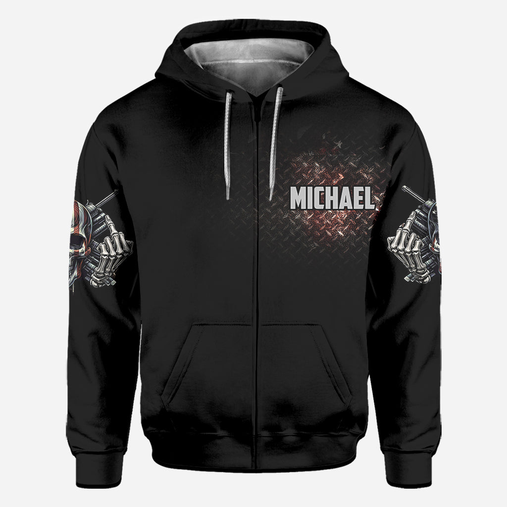 American Flag Skeleton - Personalized Skull All Over Shirt