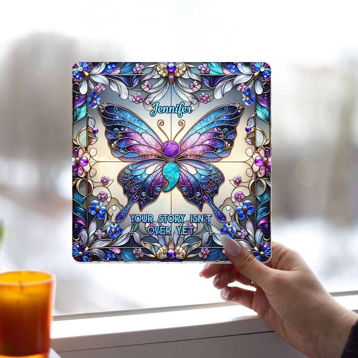 Your Story Isn't Over Yet - Personalized Suicide Prevention Window Hanging Suncatcher Ornament