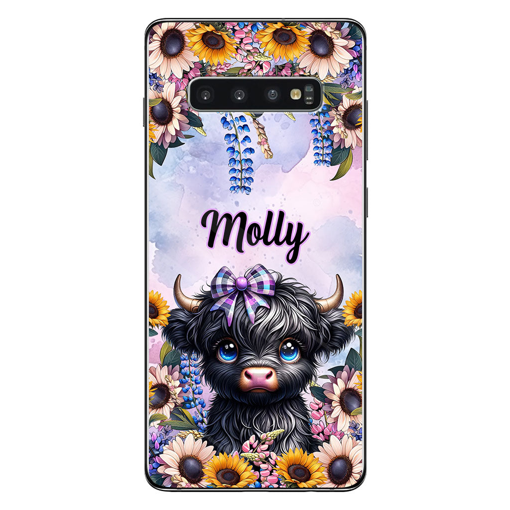 Cute Little Highland Cow - Personalized Phone Case