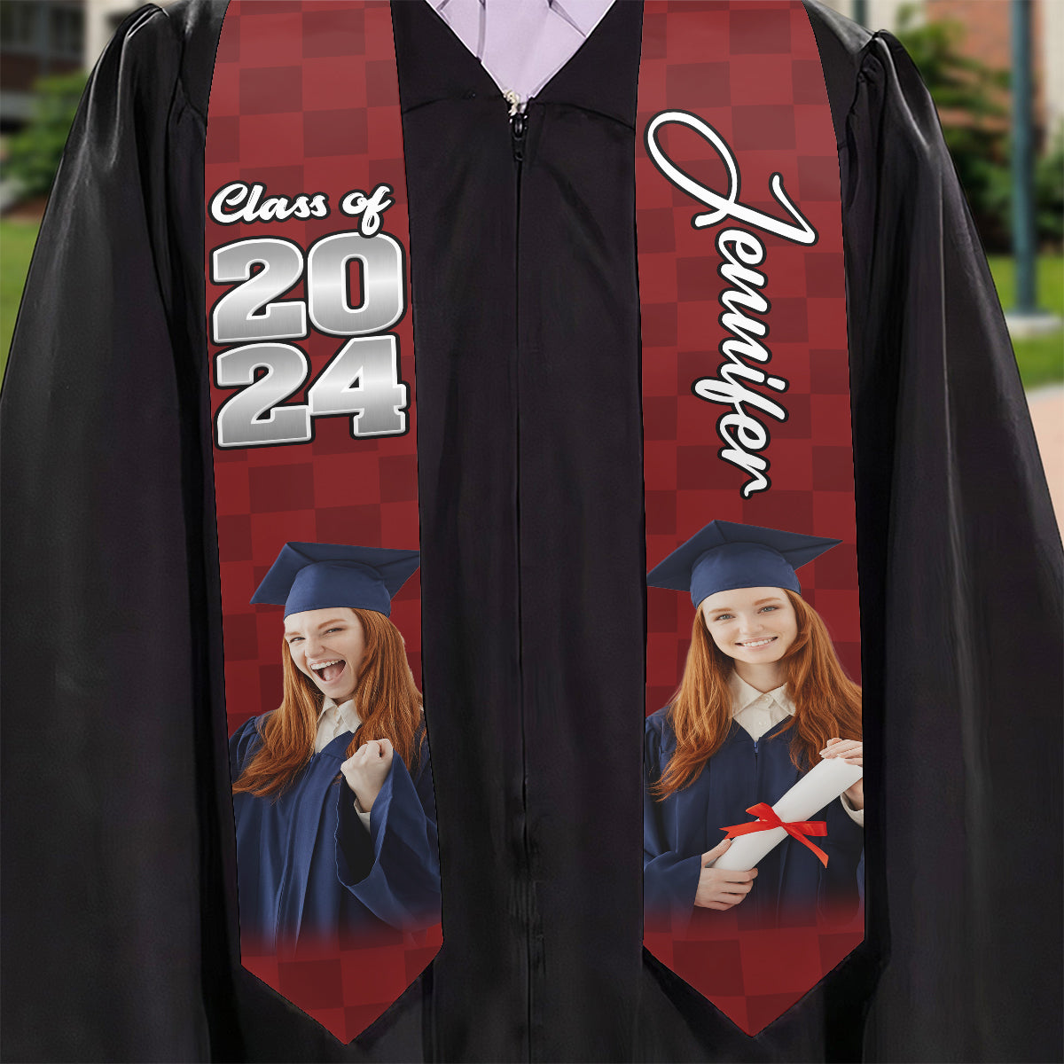 Photo Custom Graduation Stole Sash - Personalized Graduation Graduation Stole