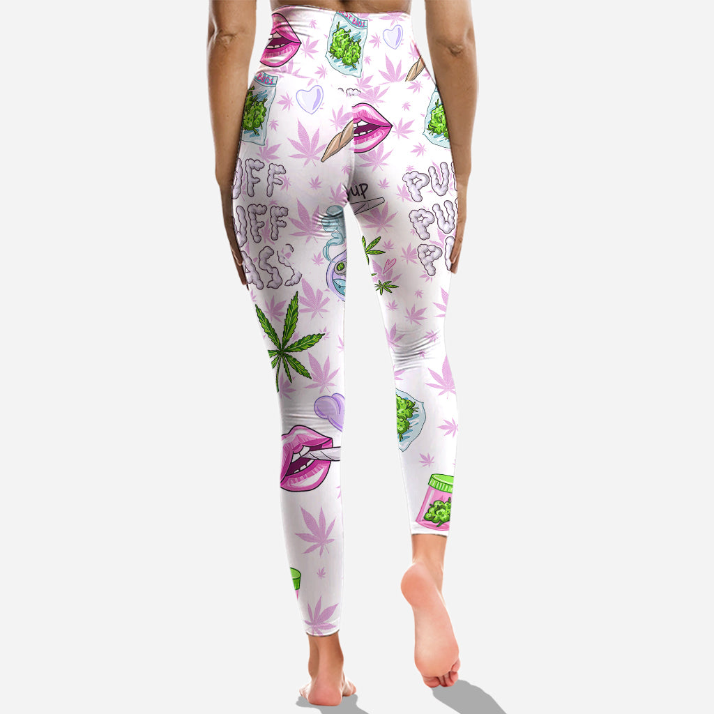 Puff Puff Pass - Personalized Weed Cross Tank Top and Leggings