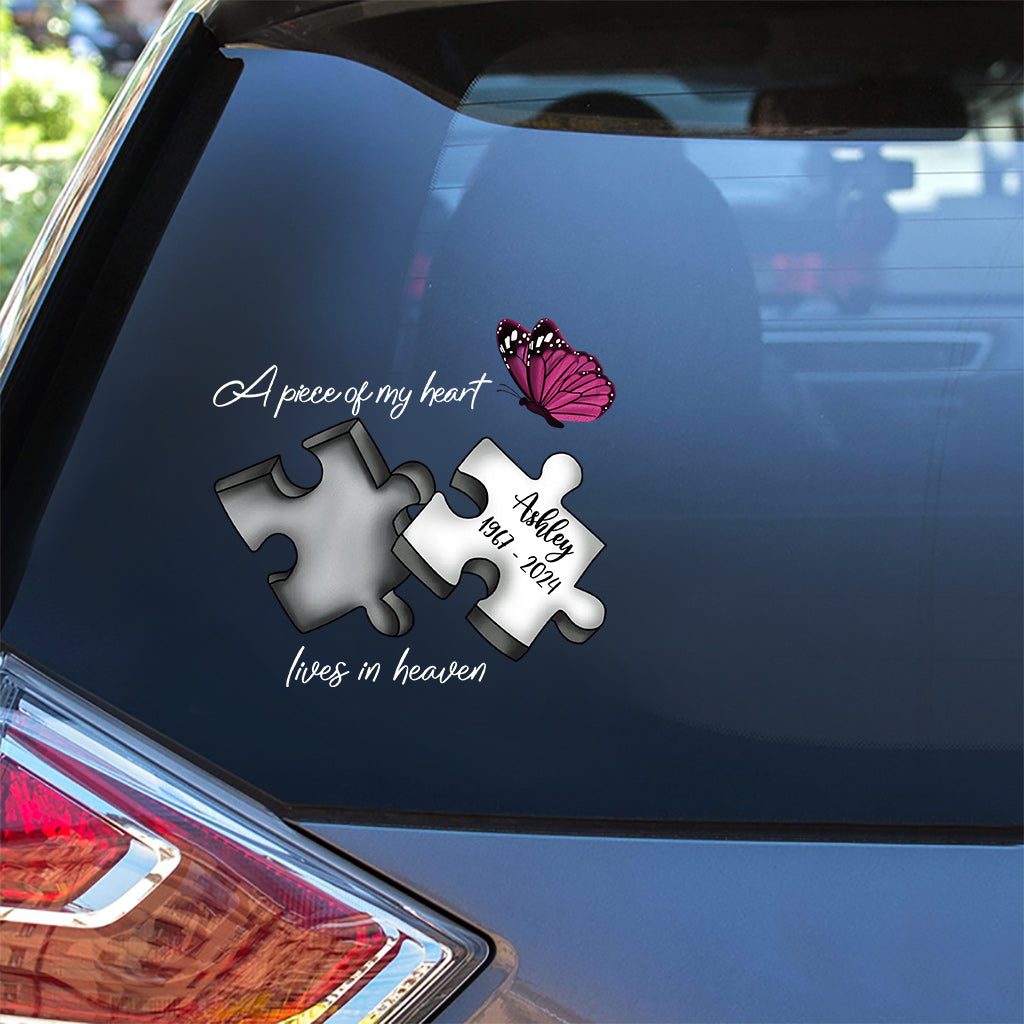 Memorial Butterfly Dragonfly Heaven Feather - Personalized Memorial Decal Full