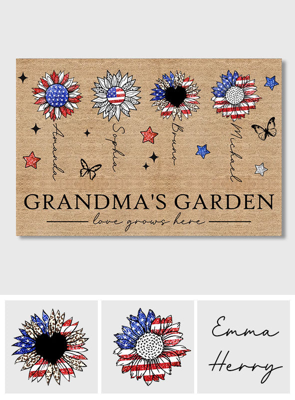 Grandma's Garden - Personalized Grandma Doormat