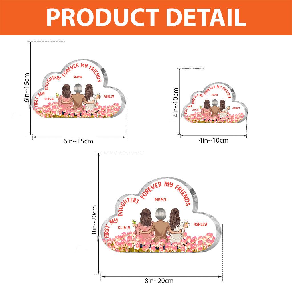 Beautiful Tulip Mother & Daughter Plaque - Personalized Mother Custom Shaped Acrylic Plaque