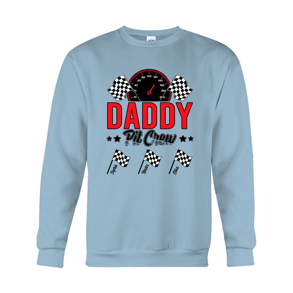 Daddy's Pit Crew Racing Flags - Personalized Racing T-shirt And Hoodie