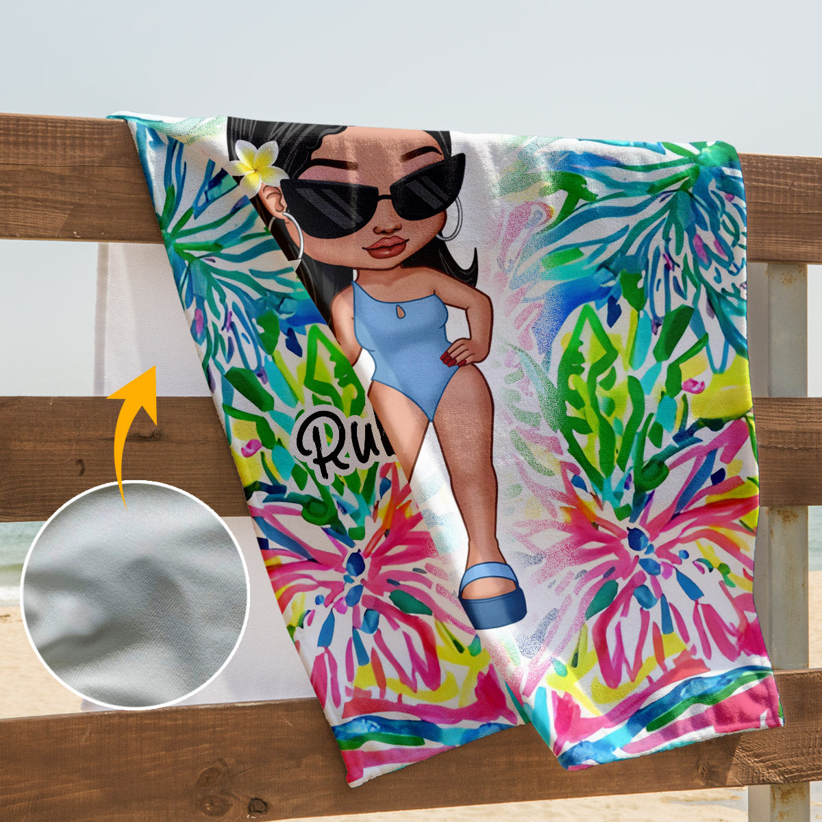 Beach Bum - Personalized Sea Lover Beach Towel