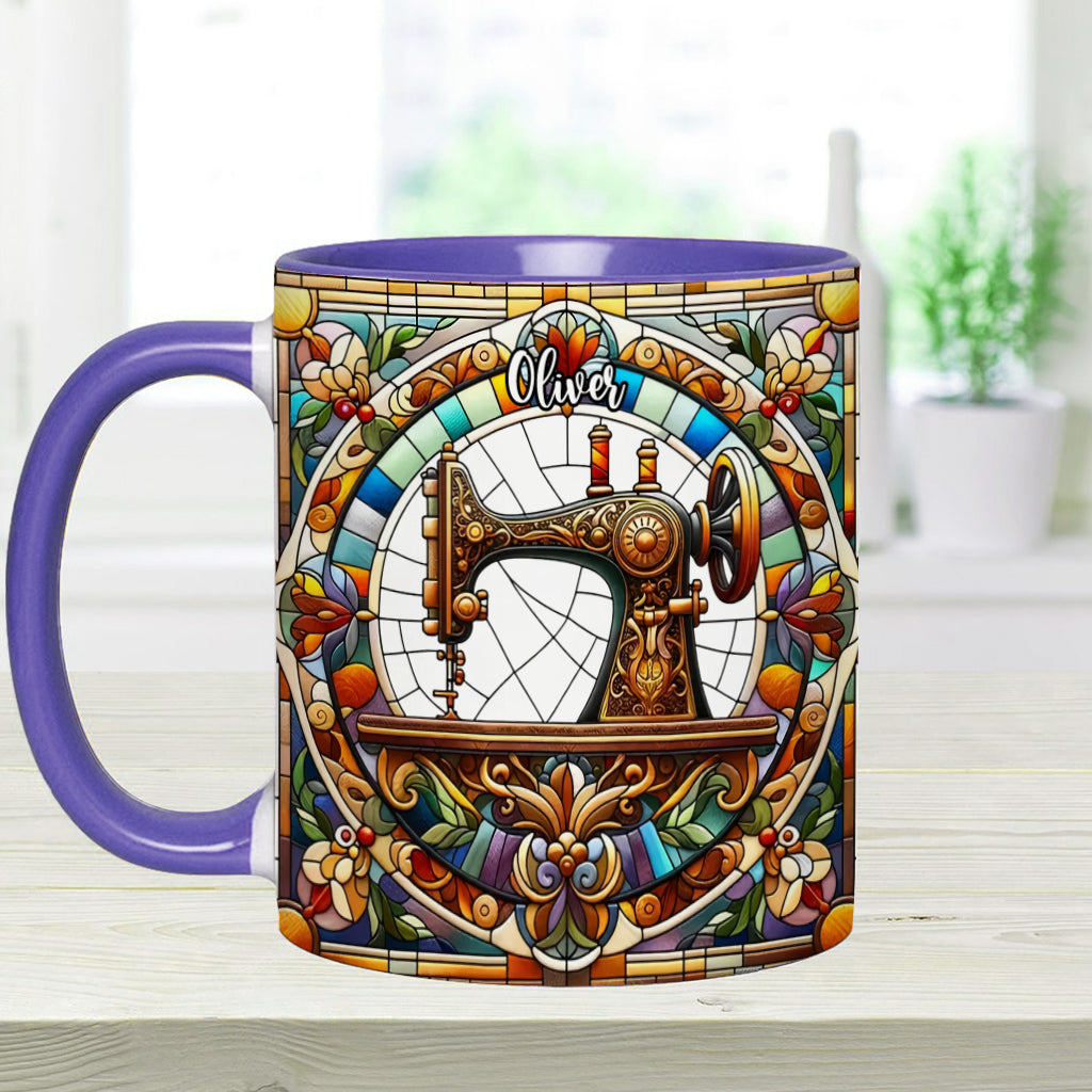 Colorful Sewing Machine - Personalized Sewing Accent Mug