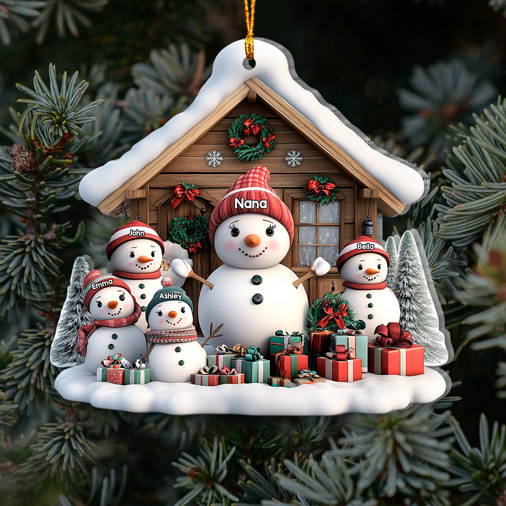 Any Title Cute Snowman Ornament - Personalized Grandma Ornament