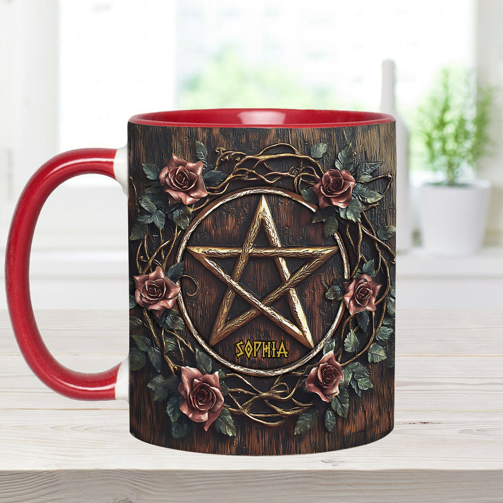 Beautiful Pentagram - Personalized Witch Accent Mug
