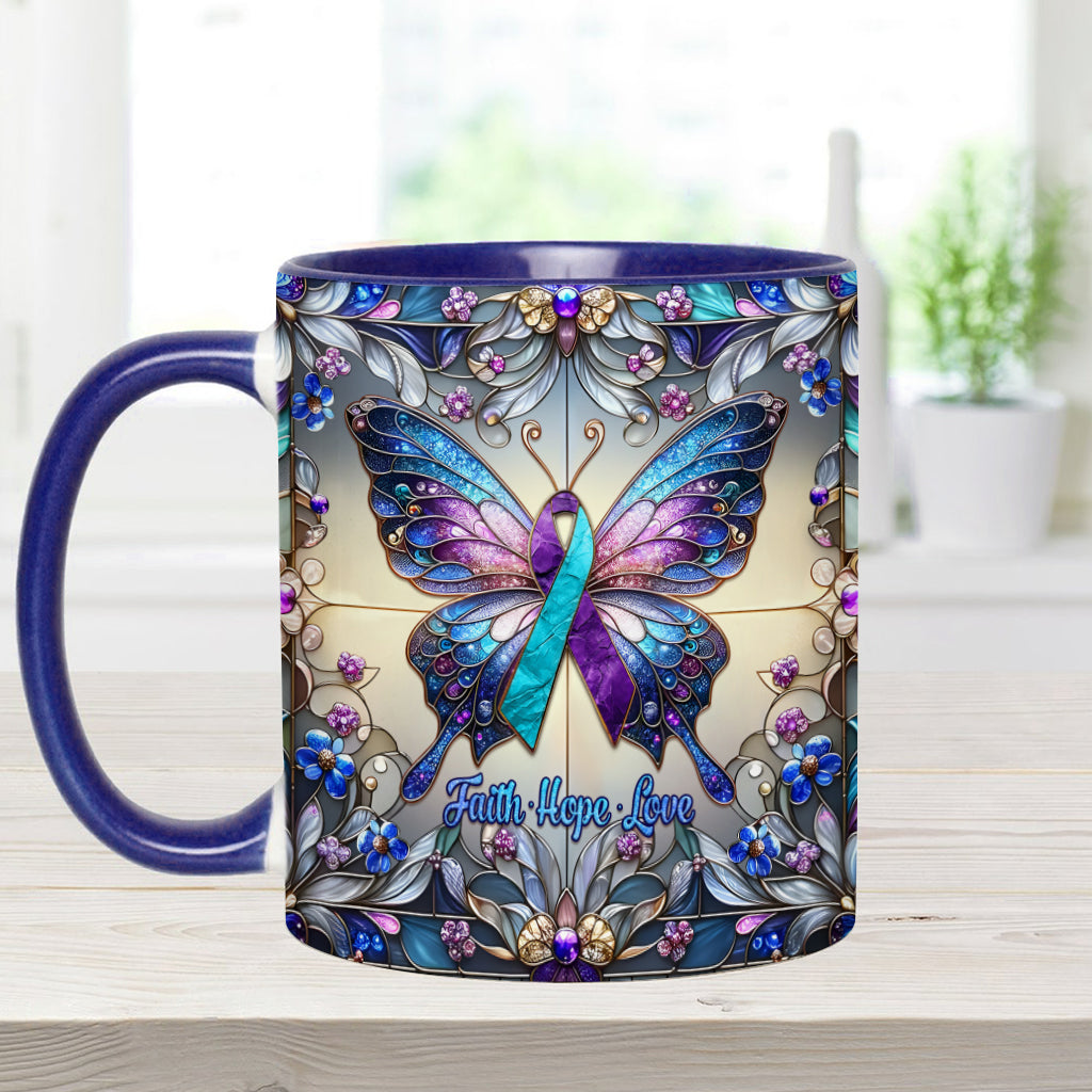 Faith Hope Love - Personalized Suicide Prevention Accent Mug