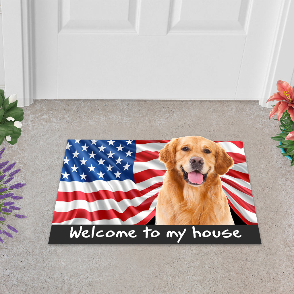 Welcome To My House - Personalized Dog Shaped Doormat