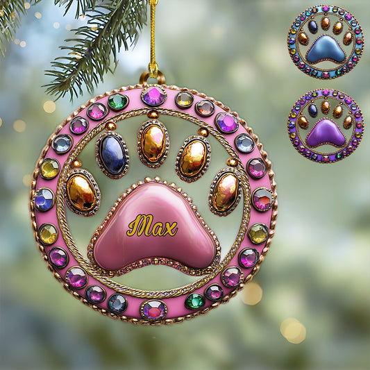 Cute Footprint - Personalized Dog Custom Shaped Ornament