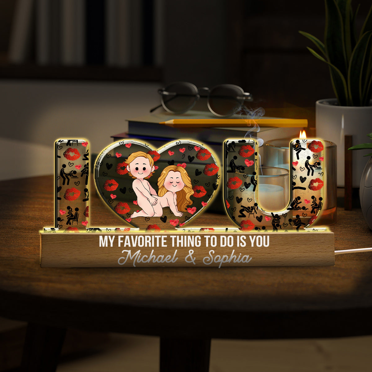 You Are My Favorite Thing To Do - Personalized Couple Custom LED Night Light