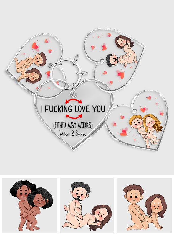 I Love You - Personalized Couple Keychain with Charms