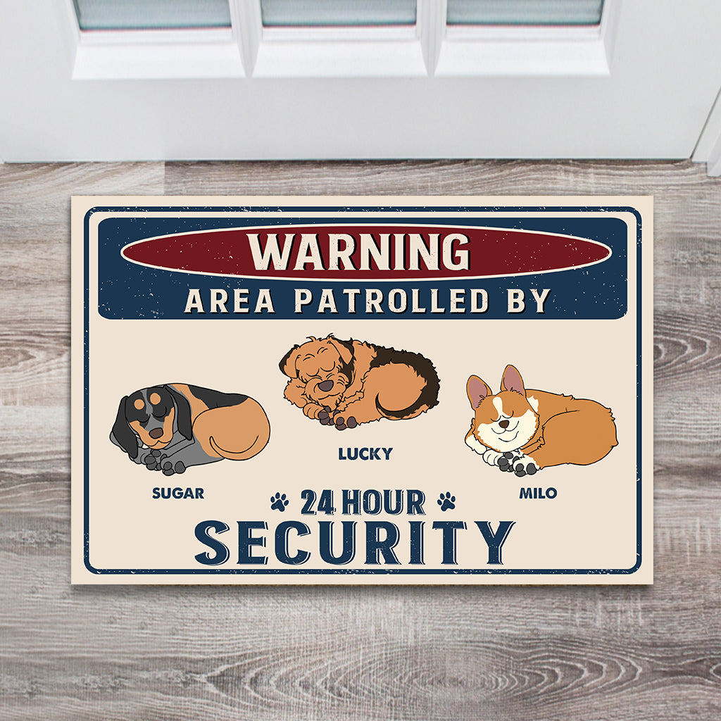 24 Hour Security - Personalized Dog Doormat