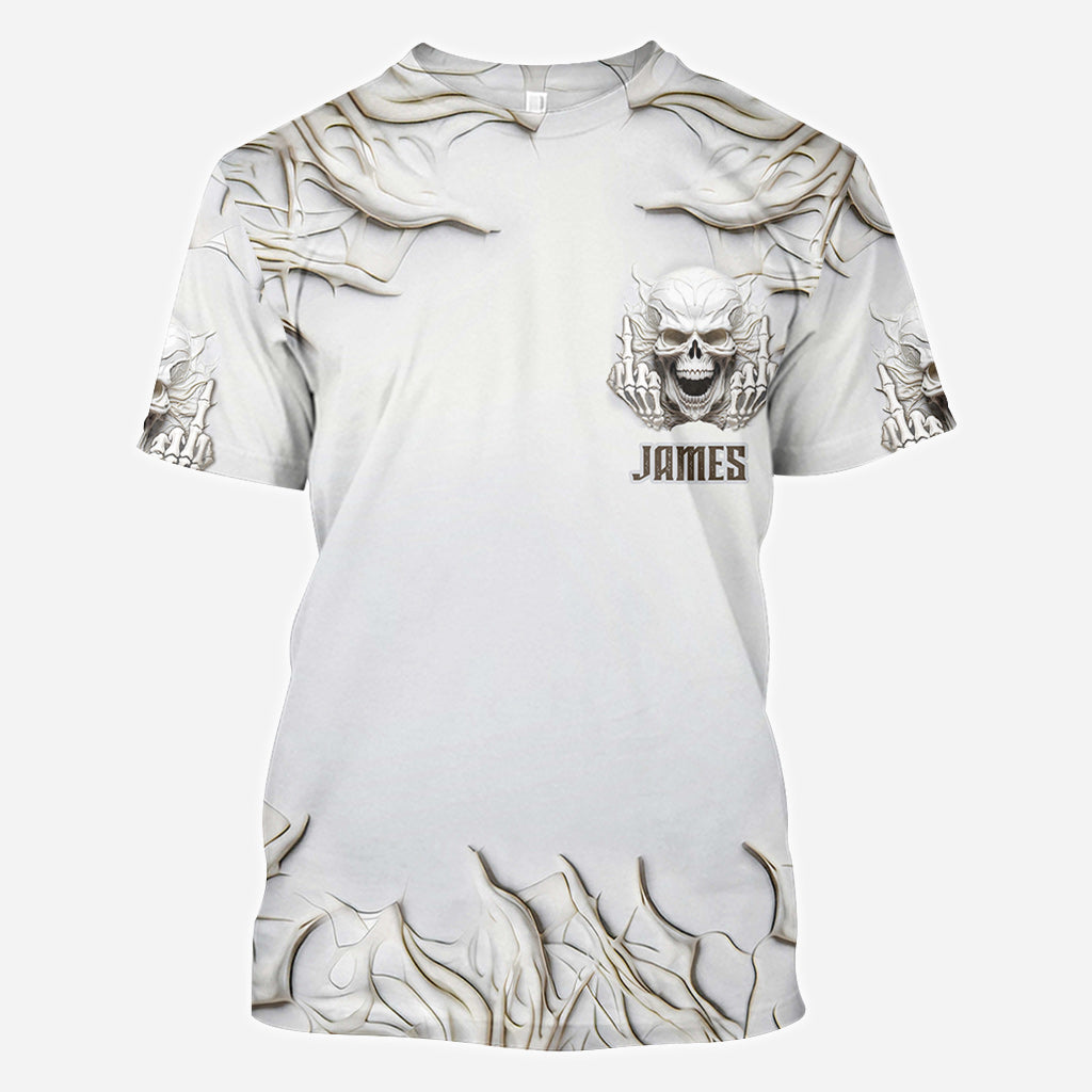 Sarcasm White Skull - Personalized Skull All Over Shirt