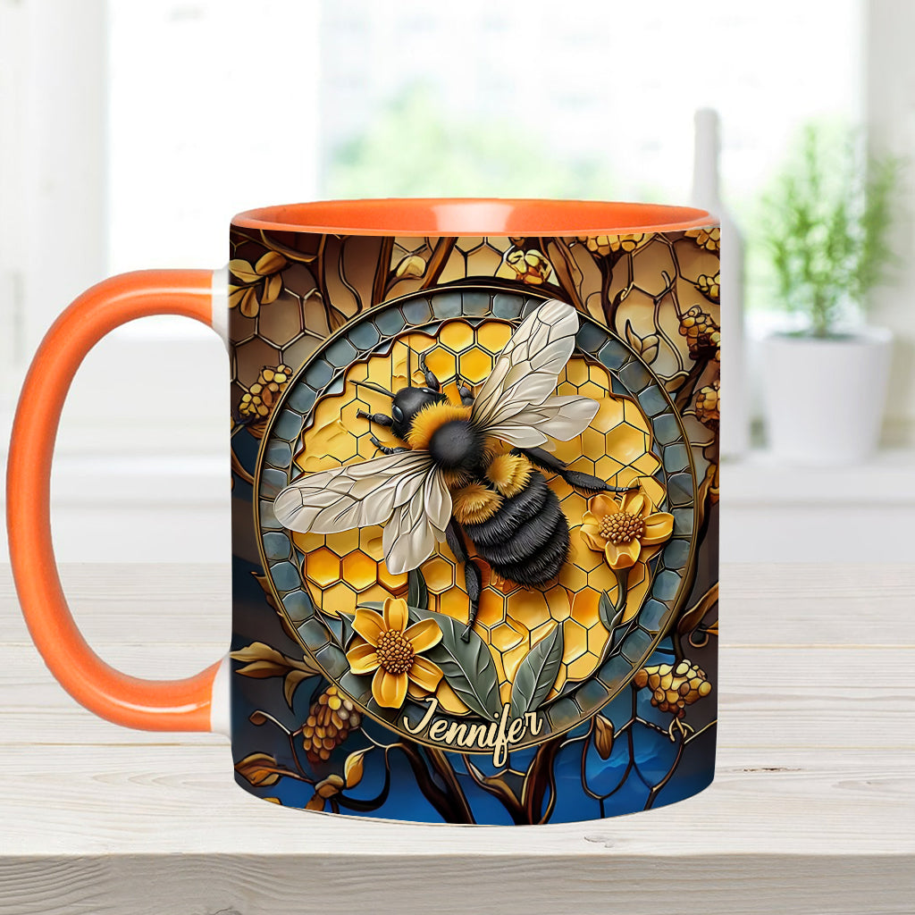 Honeycomb - Personalized Bee Accent Mug