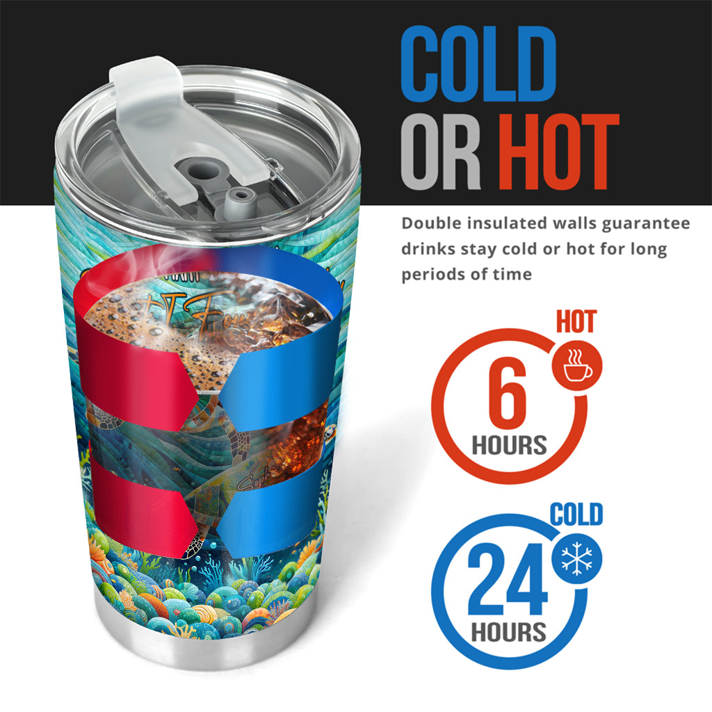 You & Me And The Sea - Personalized Turtle Tumbler