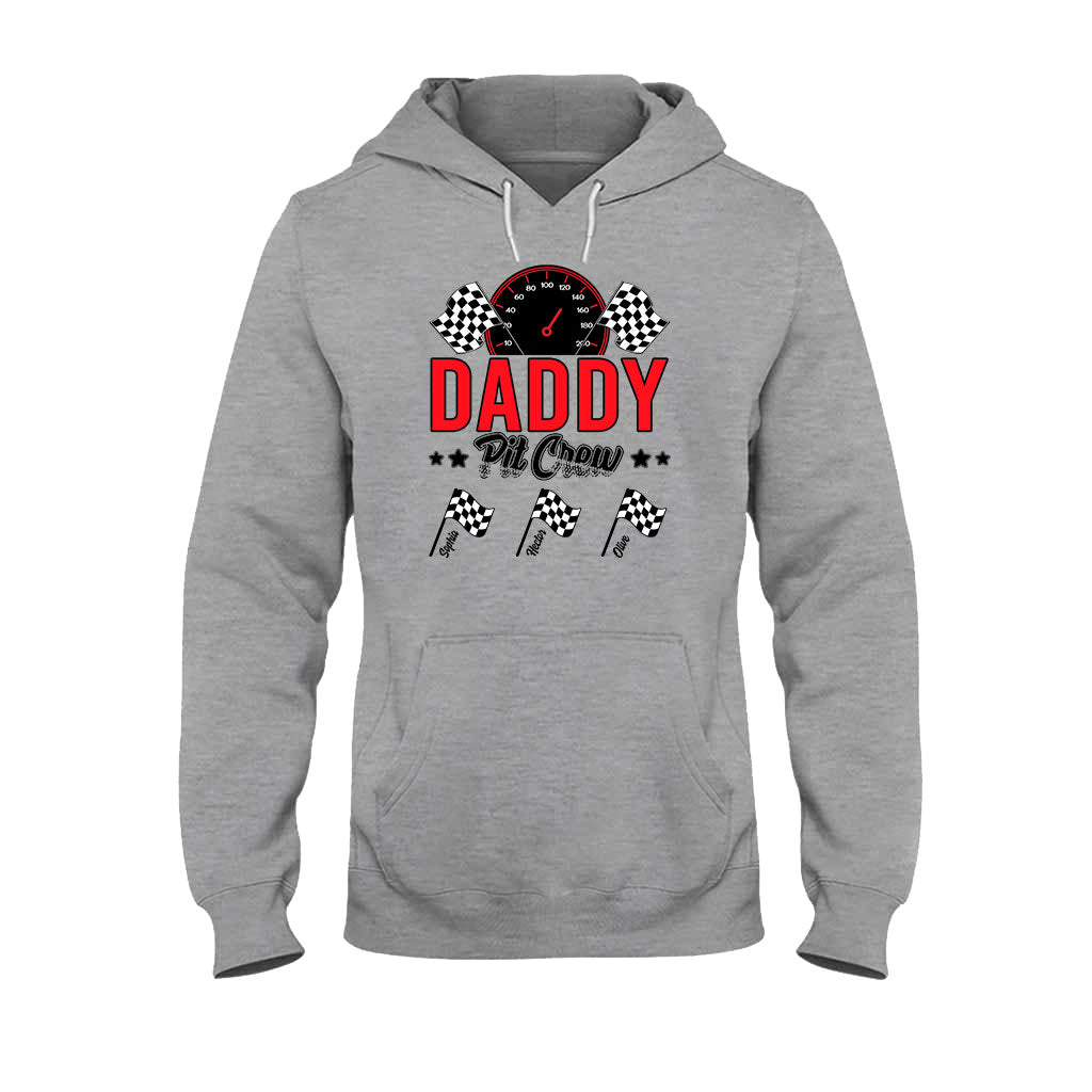 Daddy's Pit Crew Racing Flags - Personalized Racing T-shirt And Hoodie