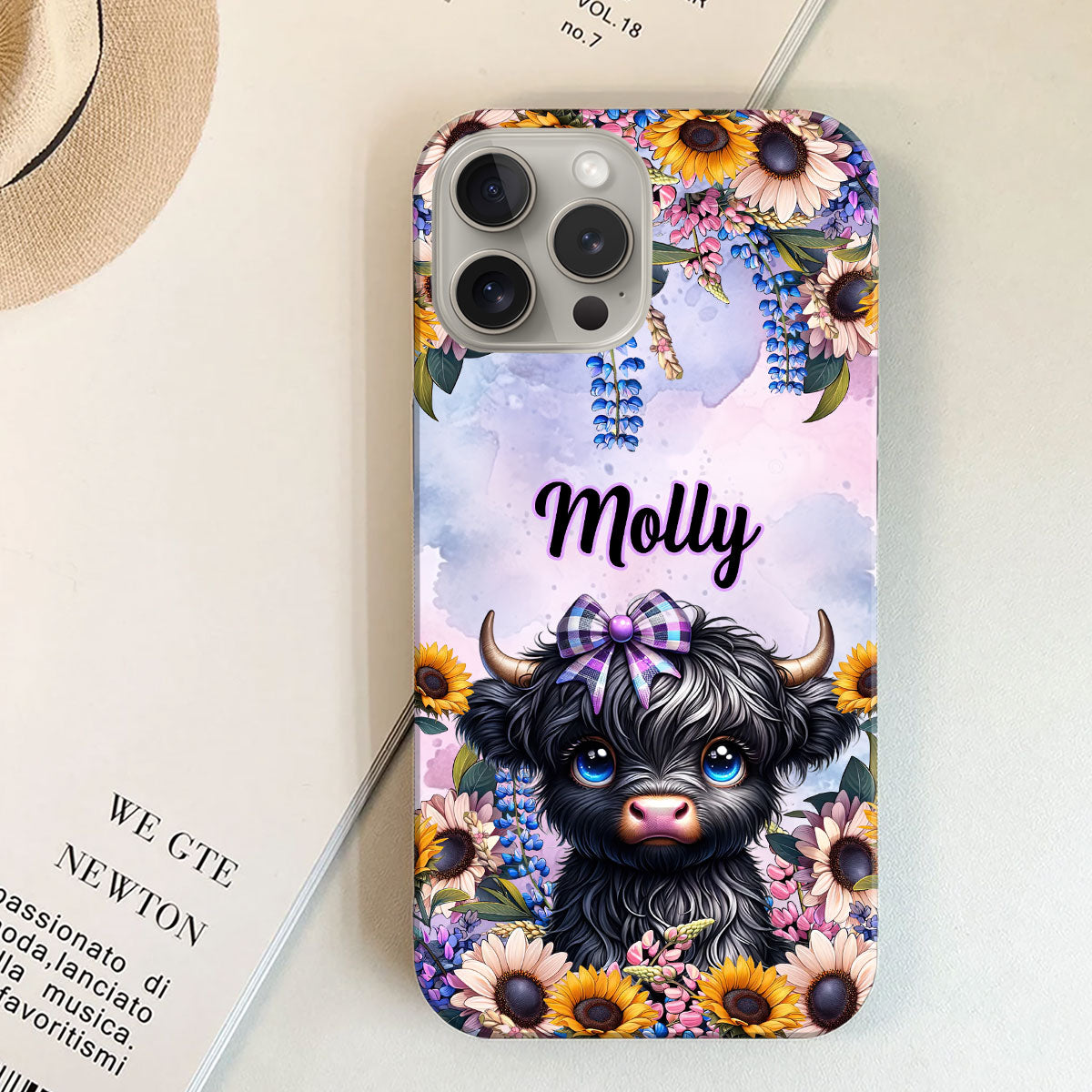 Cute Little Highland Cow - Personalized Phone Case