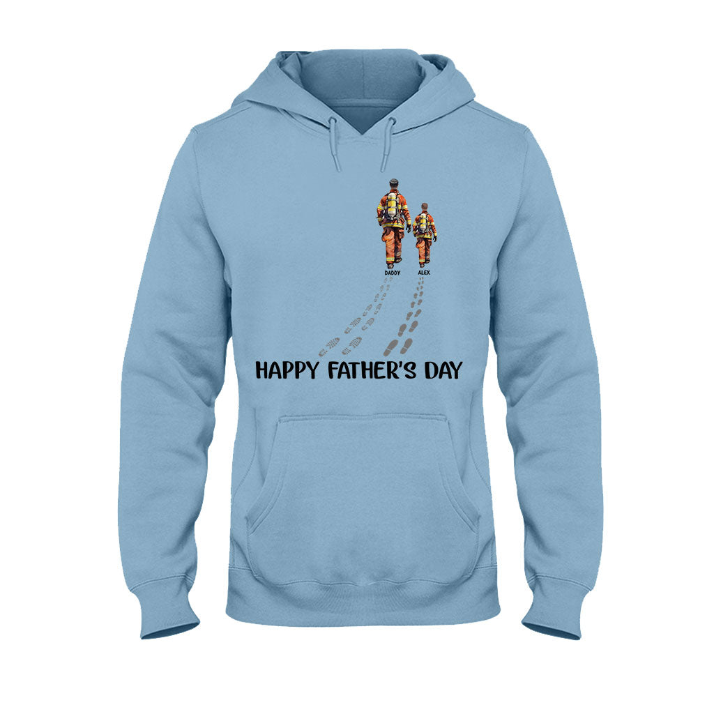 Happy Father's Day Firefighter Dad - Personalized Firefighter T-shirt And Hoodie