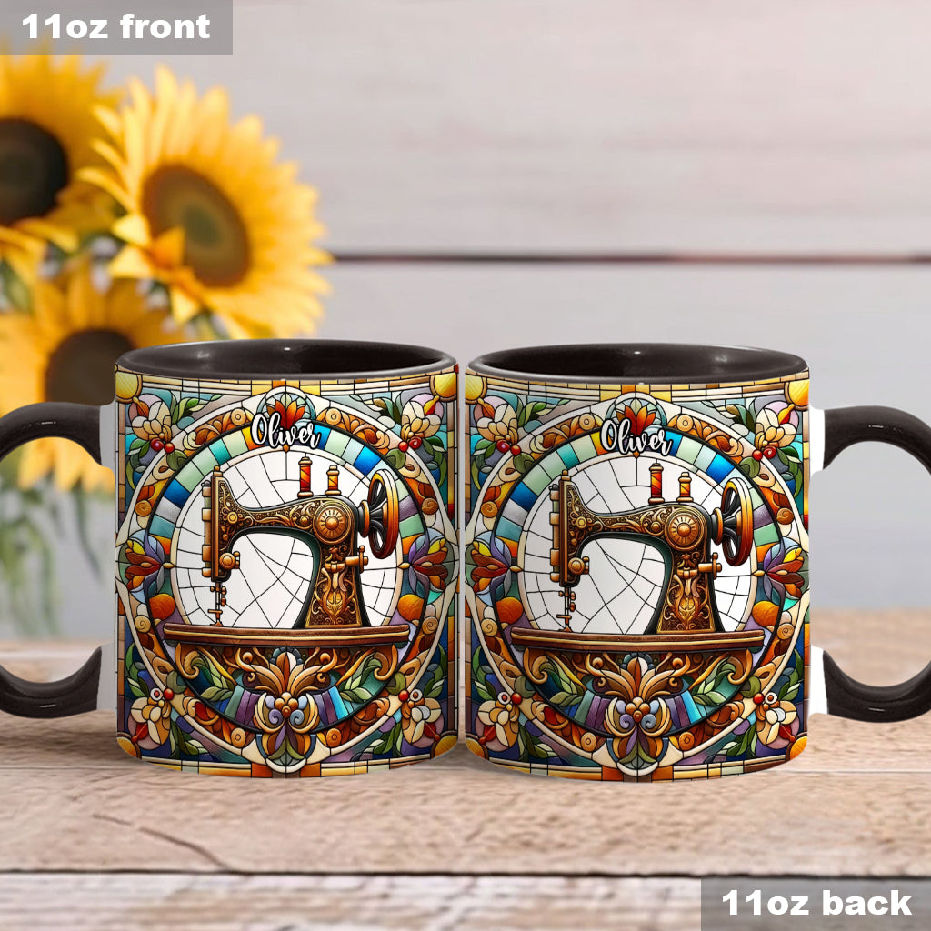 Colorful Sewing Machine - Personalized Sewing Accent Mug