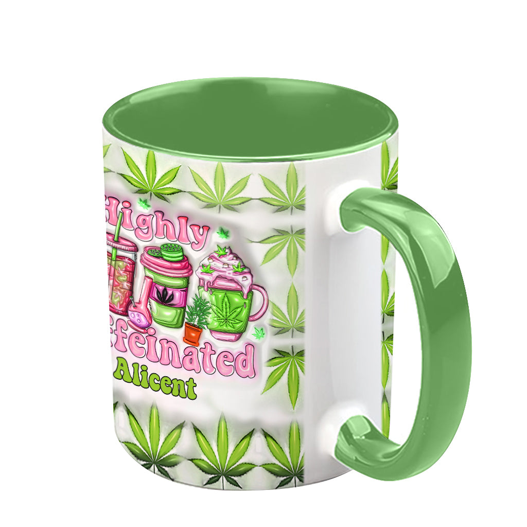 Highly Caffeinated Coffee 420 Lovers - Personalized Weed Accent Mug
