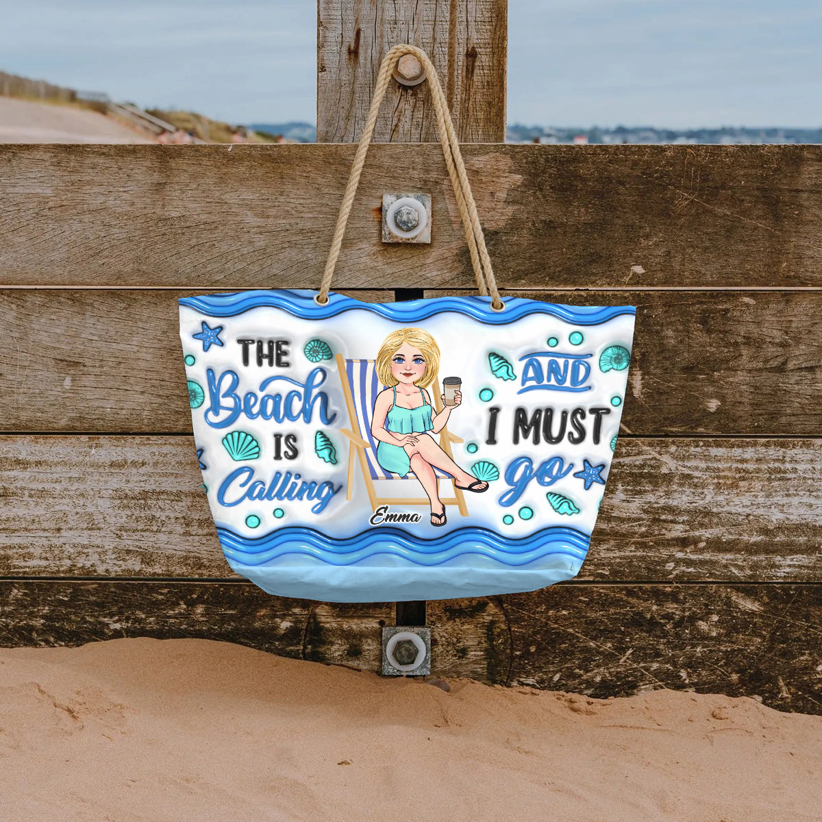 The beach Is Calling And I Must Go - Personalized Sea Lover Beach Bag