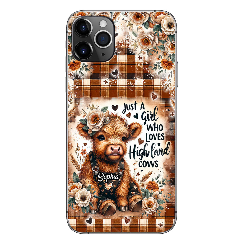 Jut A Girl Who Loves Highland Cow - Personalized Phone Case