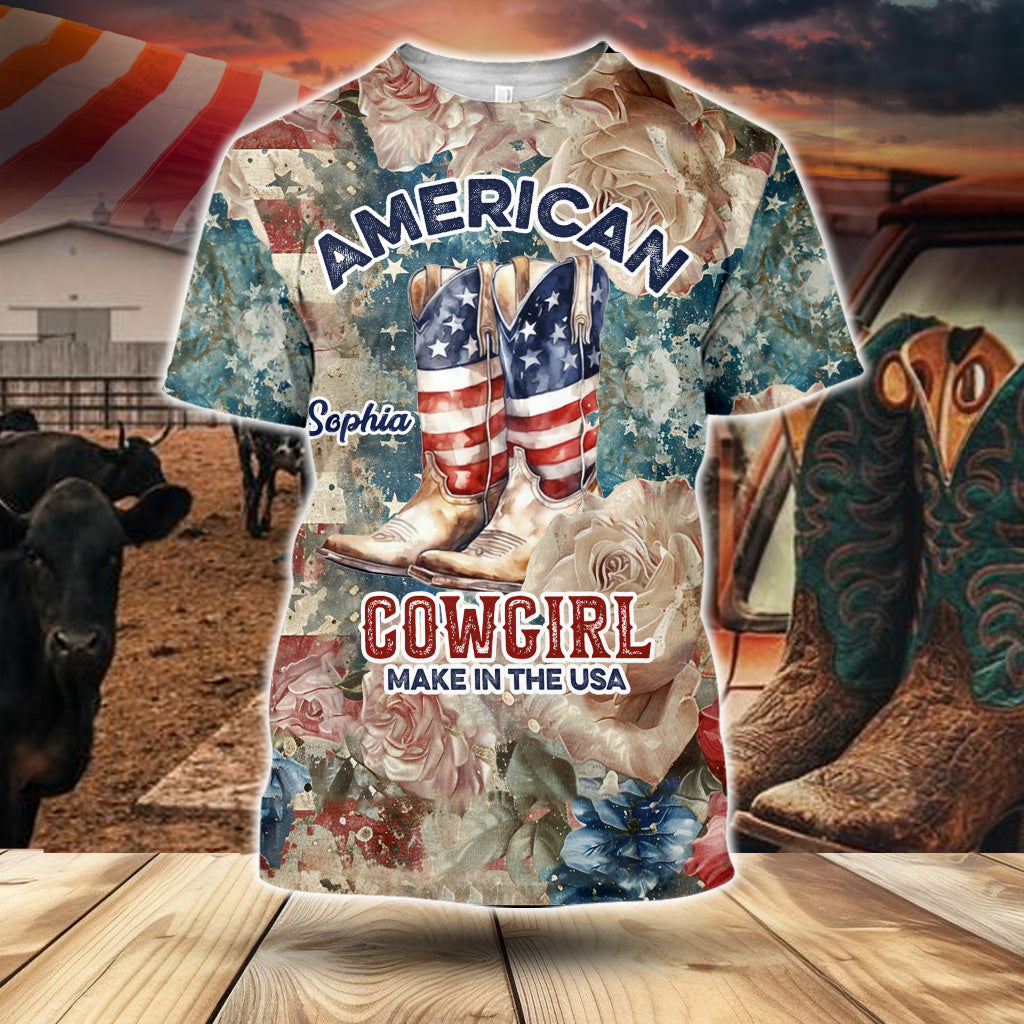 American Cowgirl - Personalized Country Girl All Over Shirt