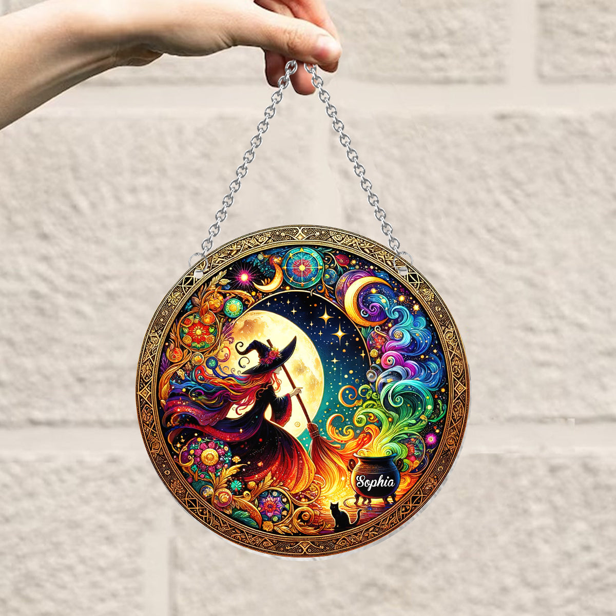 Beautiful Witch - Personalized Witch Window Hanging Suncatcher Ornament