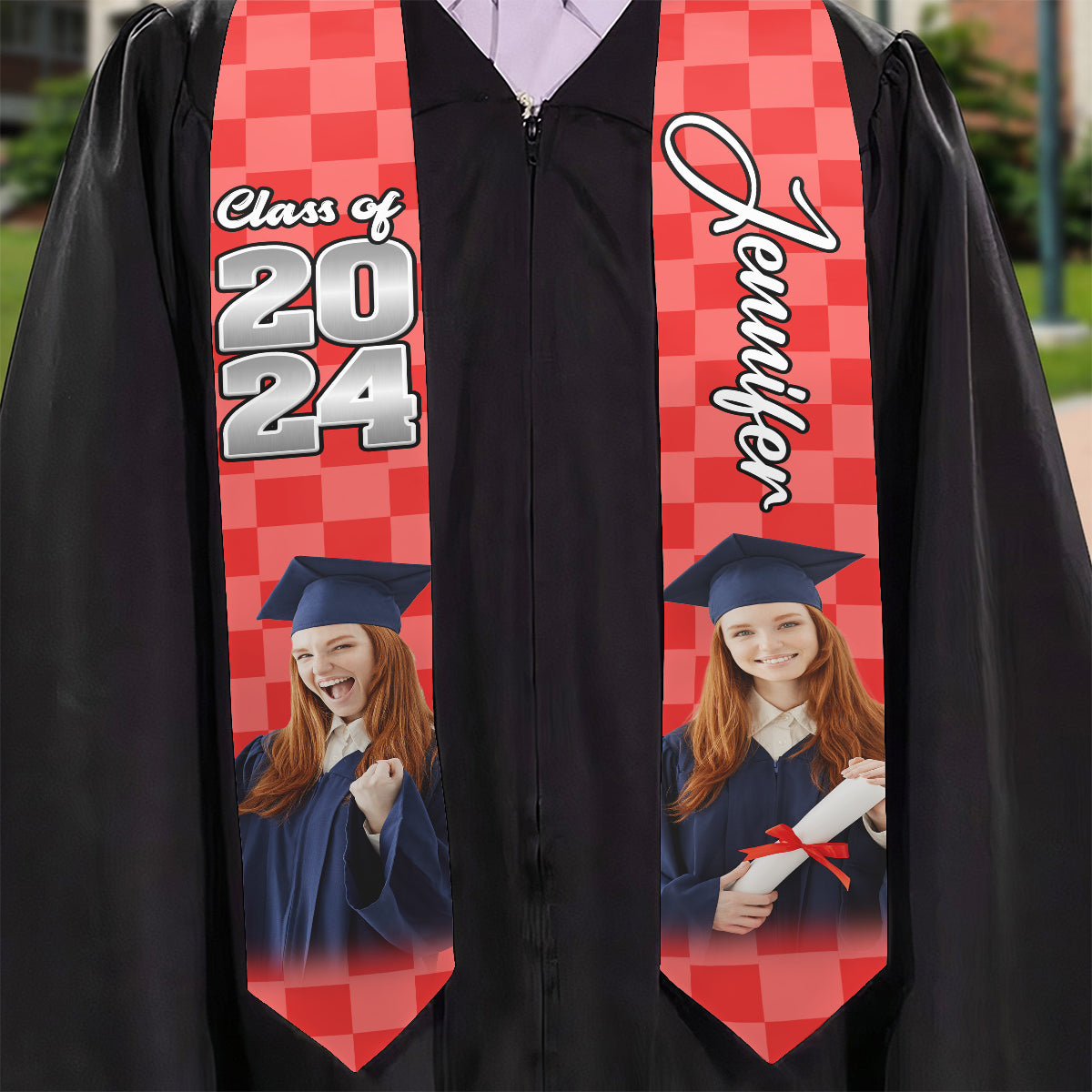 Photo Custom Graduation Stole Sash - Personalized Graduation Graduation Stole