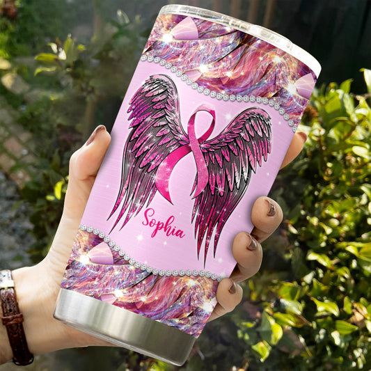 Spread The Hope Find The Cure - Personalized Breast Cancer Awareness Tumbler