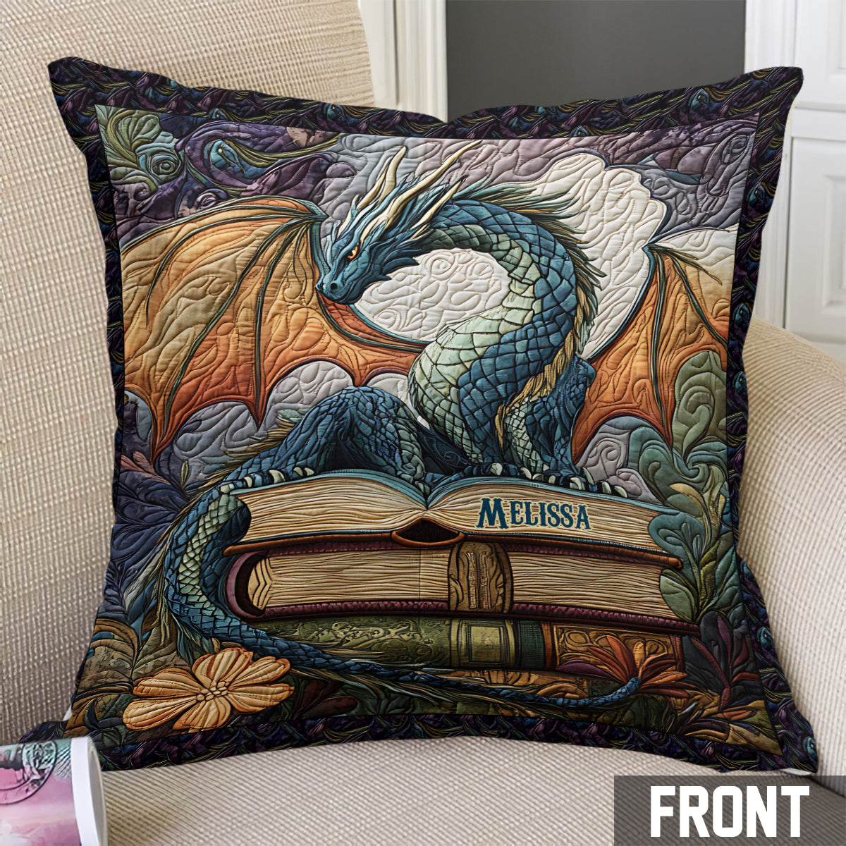 I'm Not A Book Worm I'm A Book Dragon - Personalized Book Throw Pillow