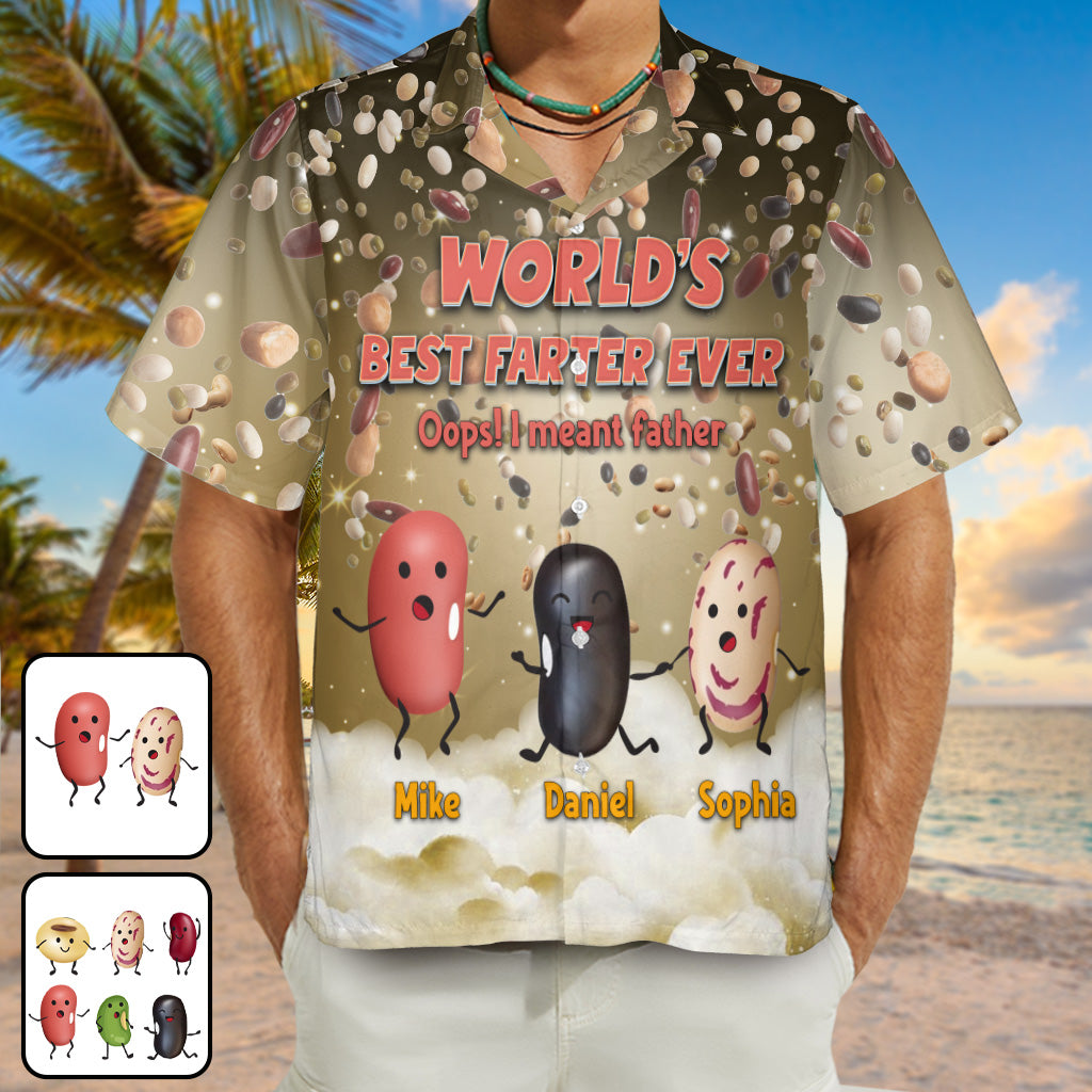 World's Best Farter Funny Bean - Personalized Father Hawaiian Shirt